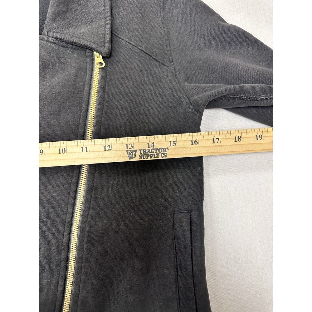 Lululemon Lab Shadow Jacket Cotton Fleece Moto Black Gold Zippers SZ XS - Picture 4 of 6